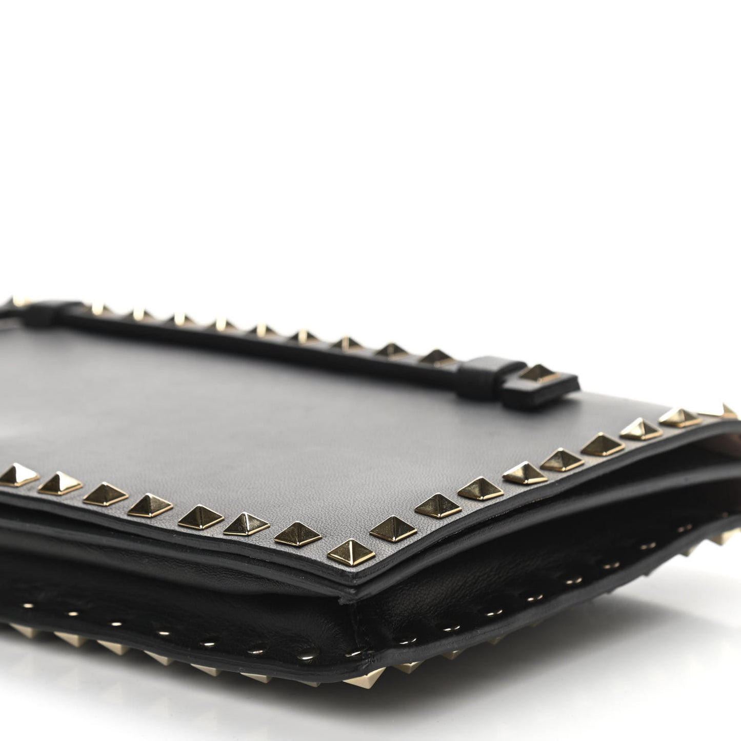 Nappa Rockstud Wristlet Clutch Black