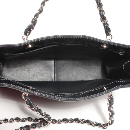 Chanel Leather Contrast Stitch Surpique Shoulder Bag Navy 5 of 8