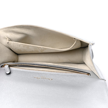 Christian Dior Metallic Grained Calfskin Medium Diorama Flap Bag Silver 5 of 12