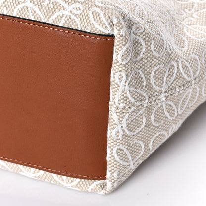 Loewe Jacquard Anagram Calfskin Small Cubi Bag Ecru Tan 8 of 9