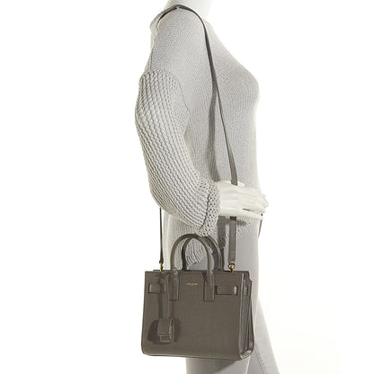 Saint Laurent Grained Calfskin Nano Sac De Jour Earth 2 of 8