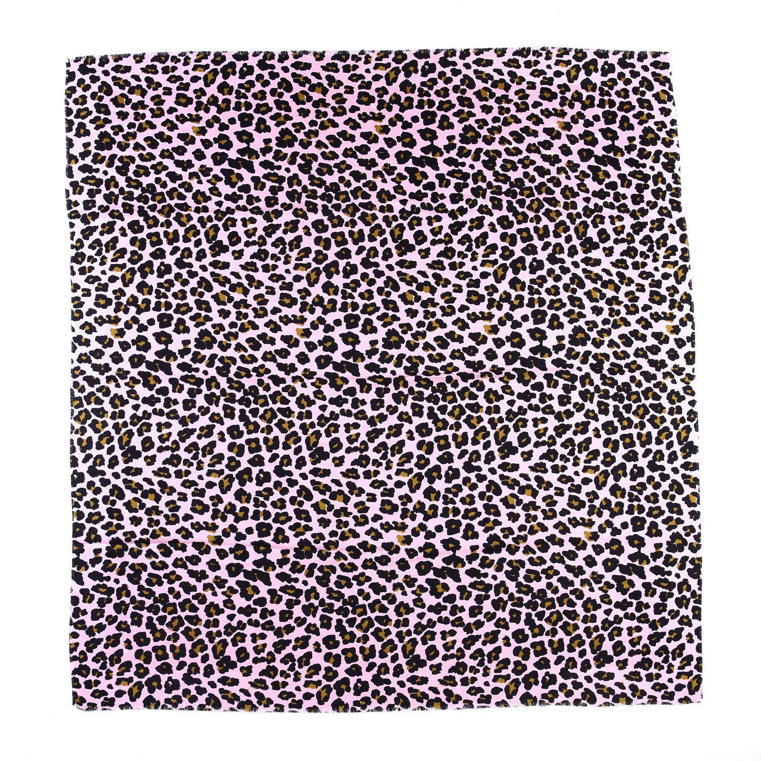 Christian Dior Silk Wool Leopard Print Fringe Shawl Pink Multicolor 1 of 3