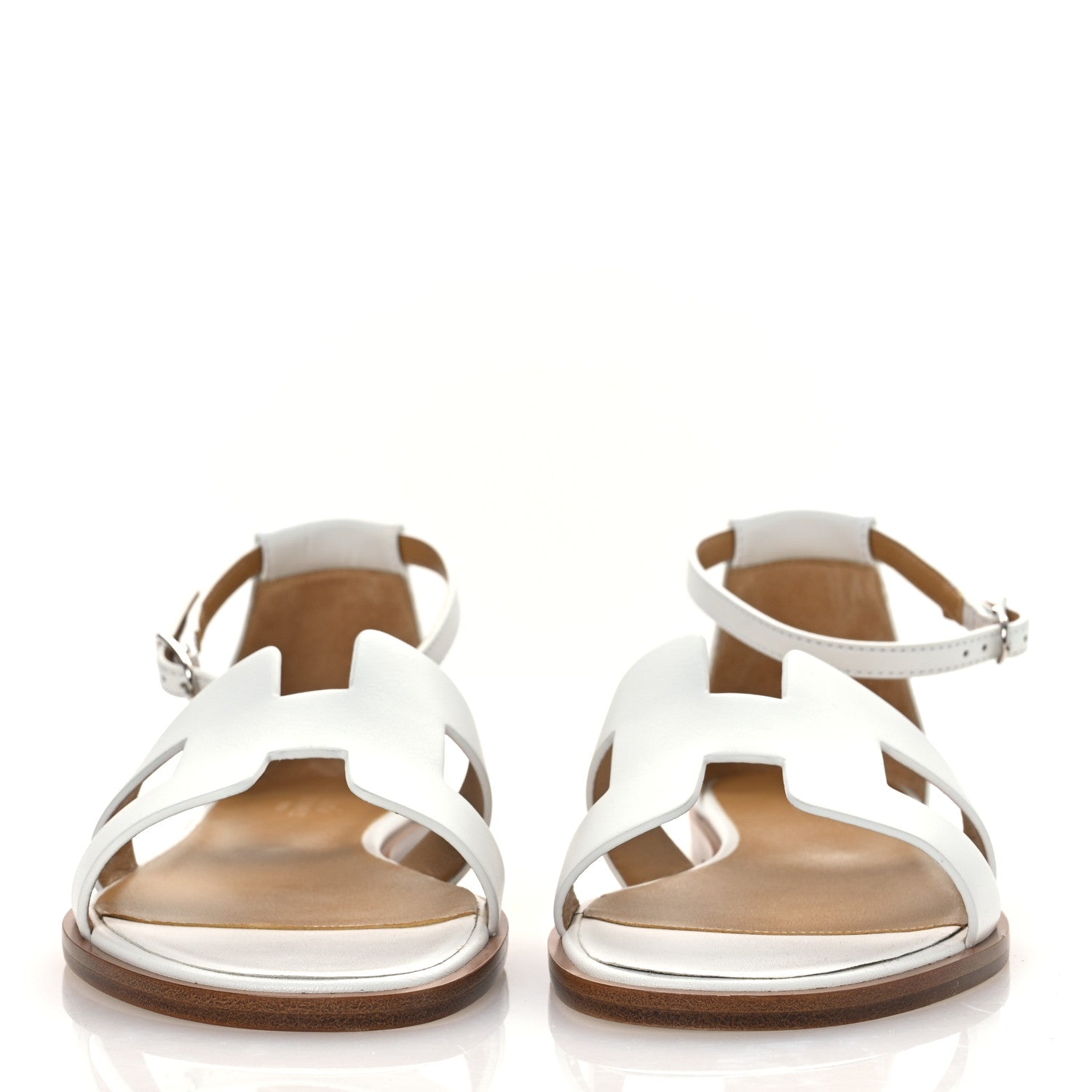 Hermes Calfskin Santorini Sandals 38 White 3 of 11