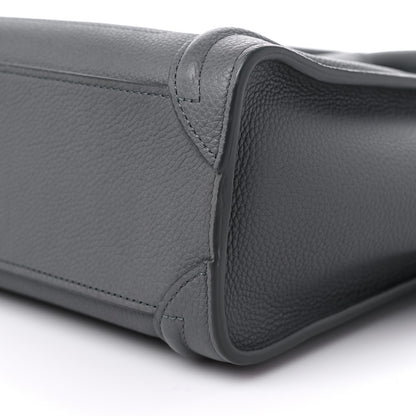 Celine Drummed Calfskin Nano Luggage Kohl 10 of 15