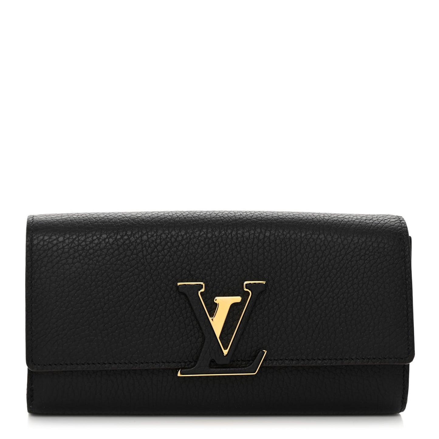 LOUIS VUITTON Taurillon Capucines Wallet Black