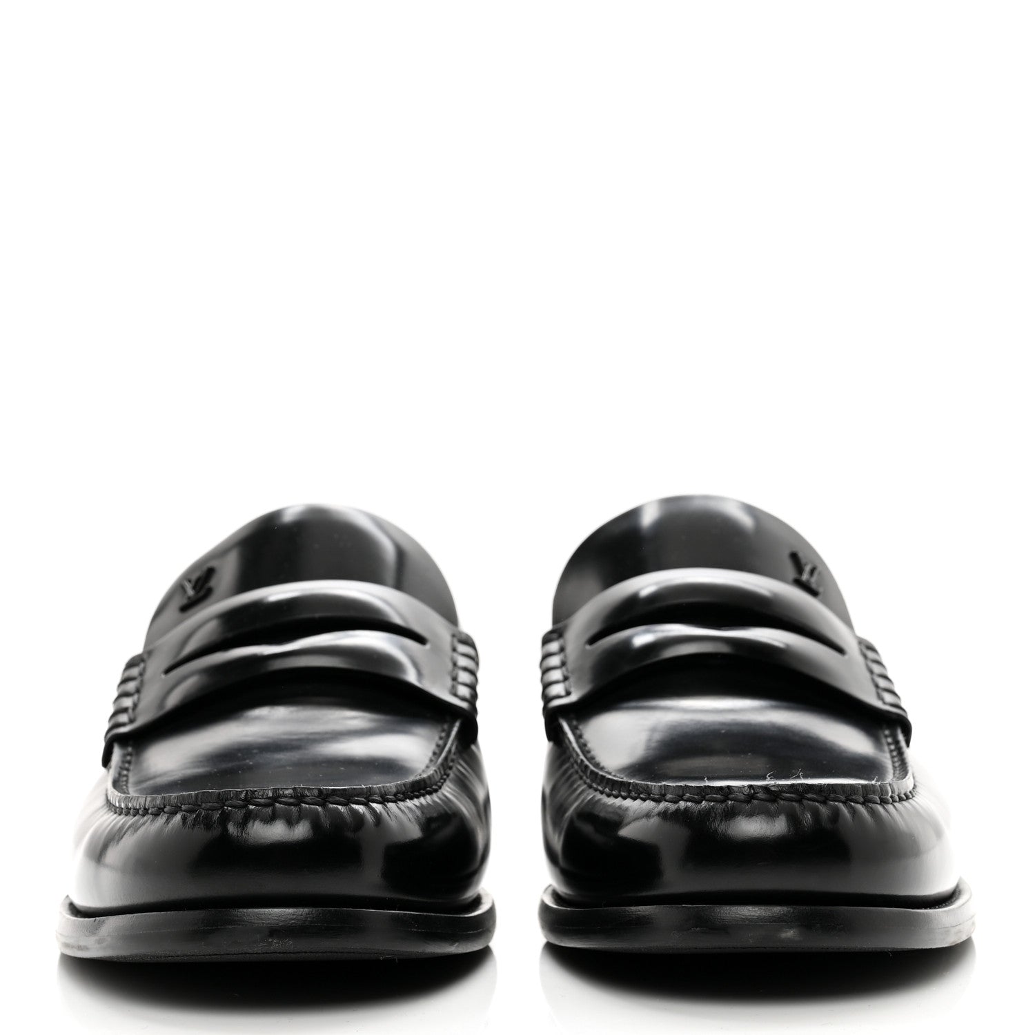 Louis Vuitton Glazed Calfskin Mens Louis Loafers 8.5 Black 2 of 8