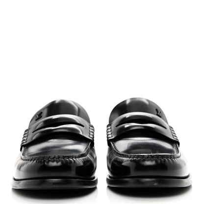 Louis Vuitton Glazed Calfskin Mens Louis Loafers 8.5 Black 2 of 8