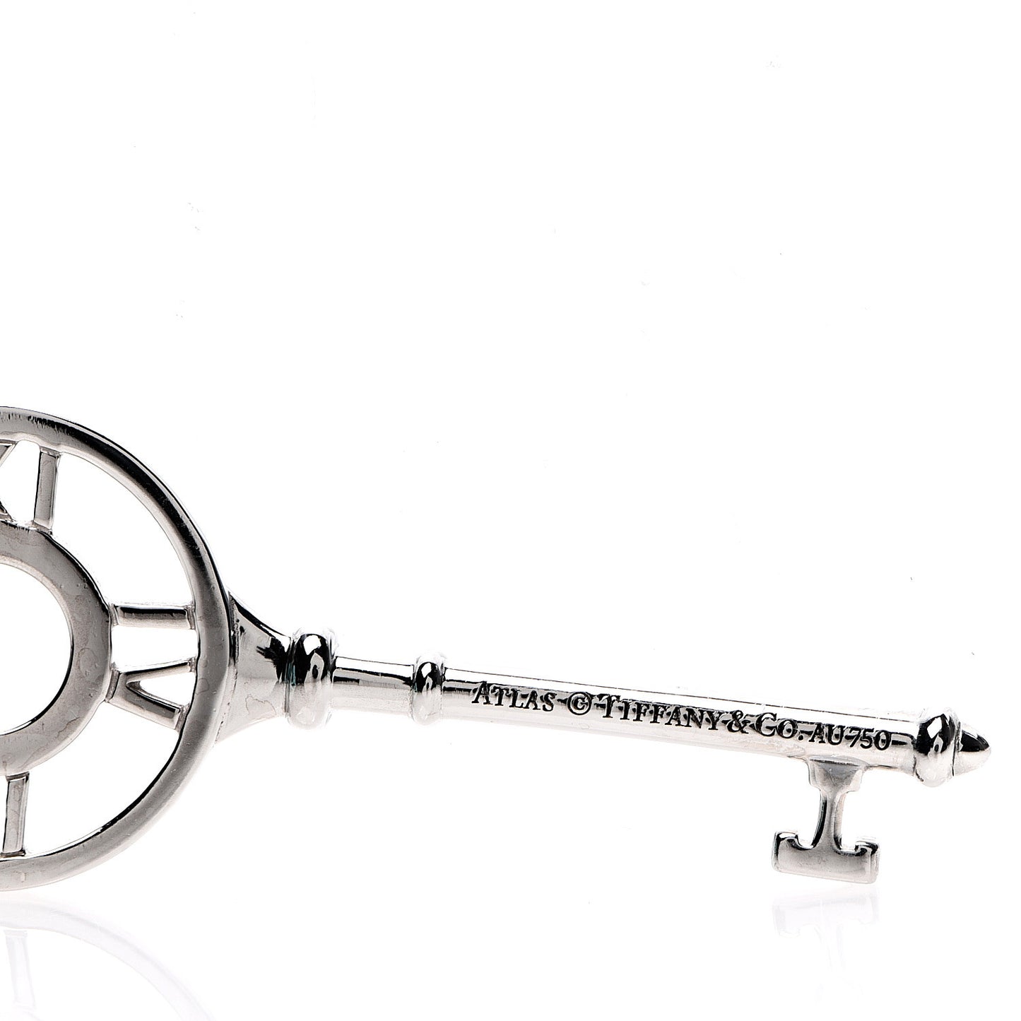 18K White Gold Diamond Atlas Key Pendant Necklace