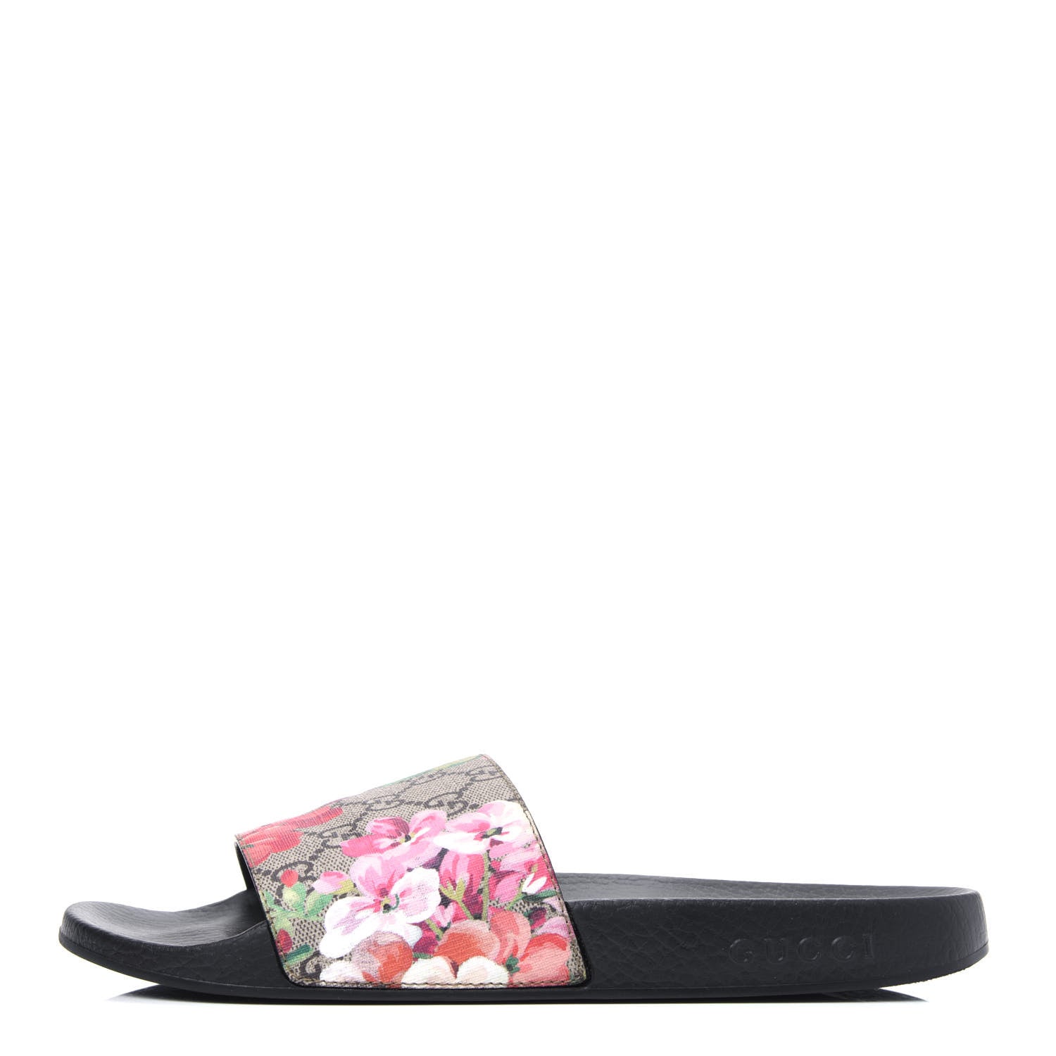 Gucci GG Supreme Monogram Blooms Slide Sandals 41 Beige Multicolor 1 of 12