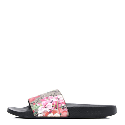 Gucci GG Supreme Monogram Blooms Slide Sandals 41 Beige Multicolor 1 of 12