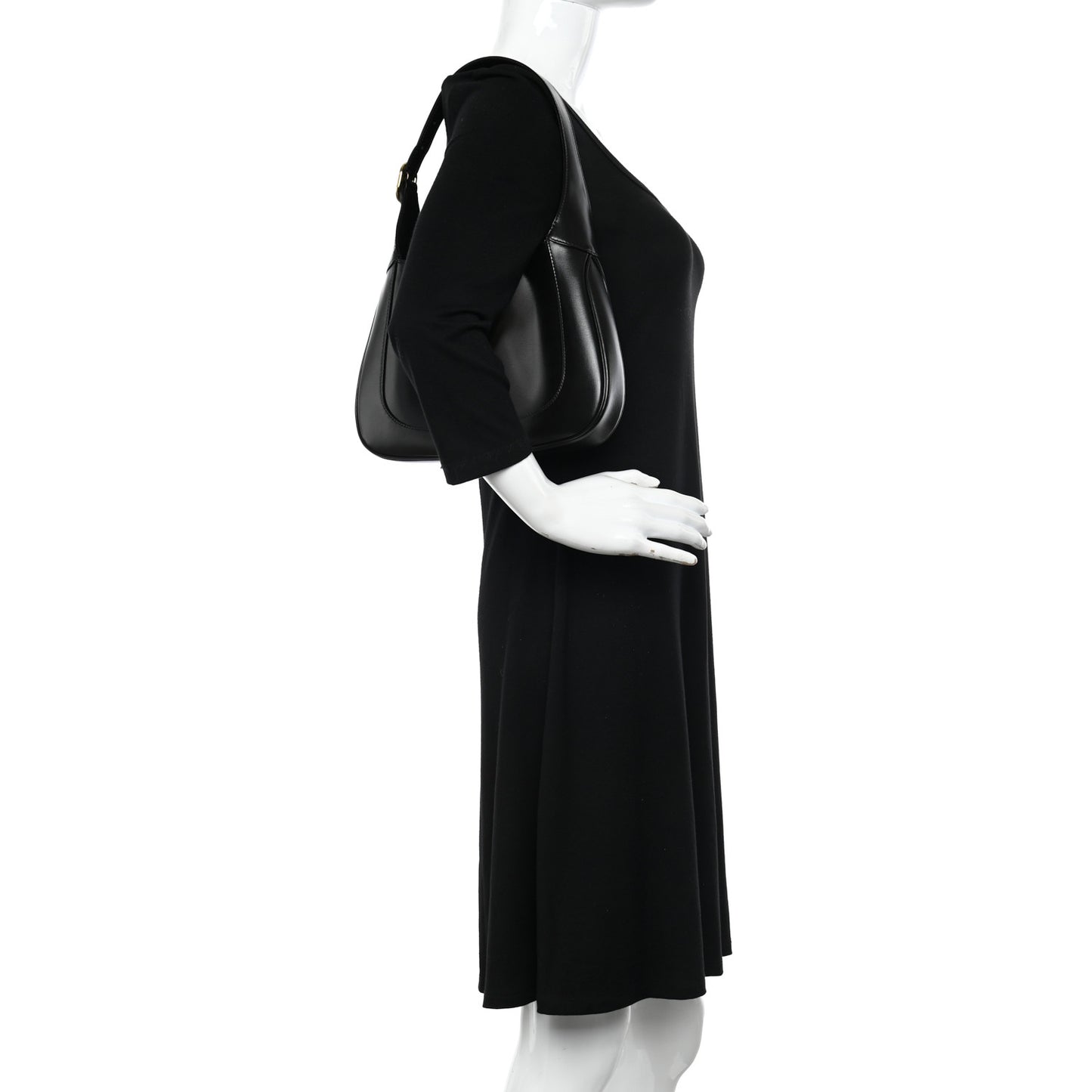Boarded Dyana Lux Calfskin Small Jackie 1961 Hobo Black