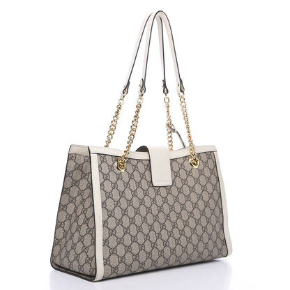 Gucci GG Supreme Monogram Medium Padlock Tote White 2 of 12