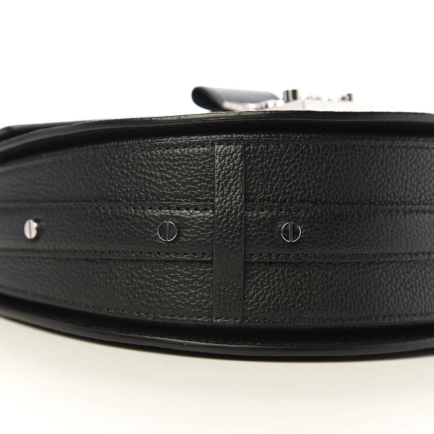 Grained Calfskin Small Patricia Shoulder Bag Black