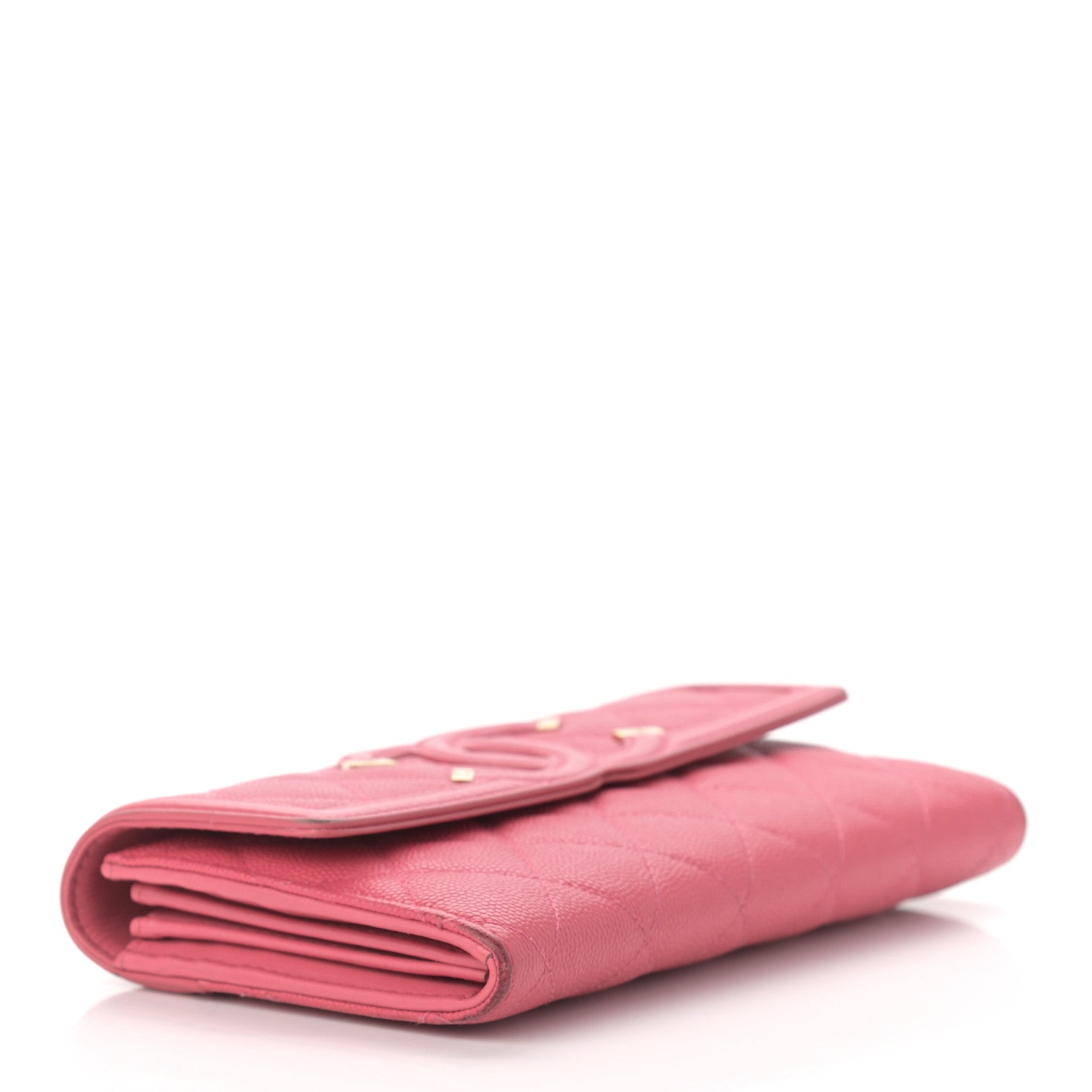 Chanel Caviar Quilted Large Filigree Gusset Flap Wallet Pink 4 of 14
