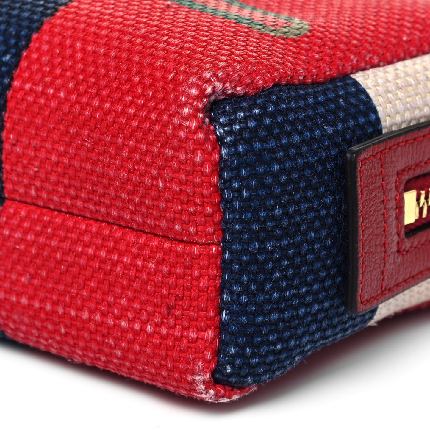 Canvas Sylvie Stripe Logo Cosmetic Case Mystic White Hibiscus Red Maritime