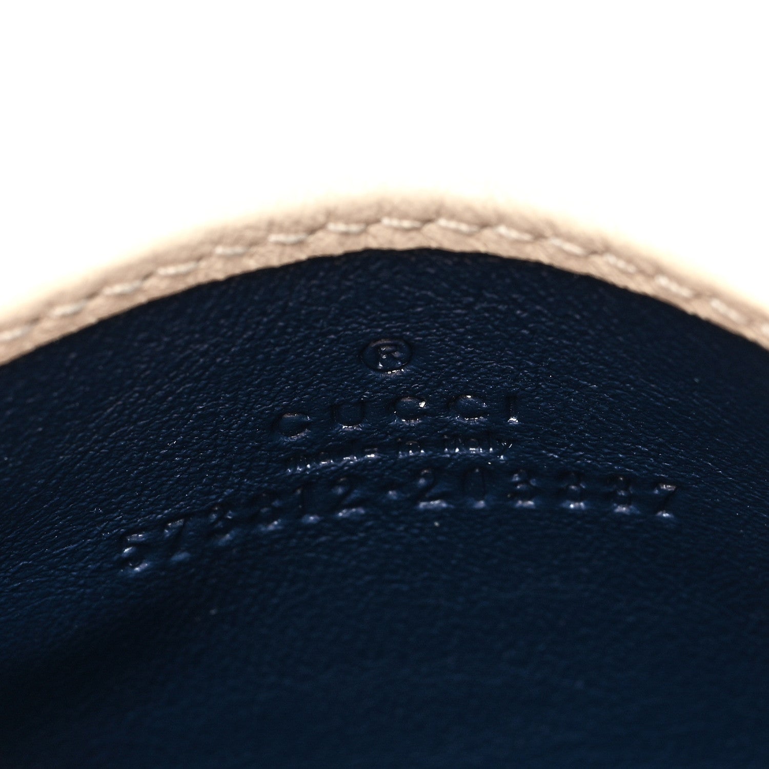 Gucci Vintage Effect Calfskin Matelasse Diagonal Torchon GG Marmont Card Holder Blue Agata Mystic White 6 of 6