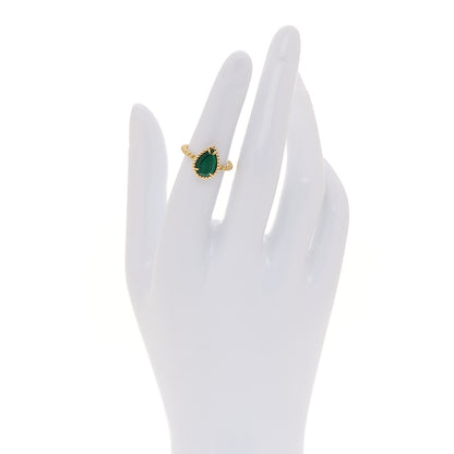 Boucheron 18K Yellow Gold Malachite Small Serpent Boheme Ring 50 5.25 2 of 5