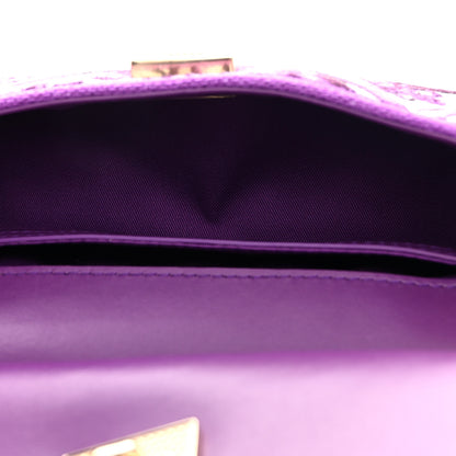 Dolce & Gabbana Canvas Embroidery Majolica Small Sicily Handbag Purple 5 of 10