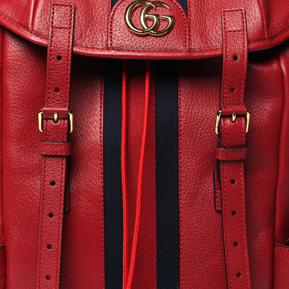 Gucci Grained Calfskin Medium Ophidia Double Buckle Backpack Red 8 of 10