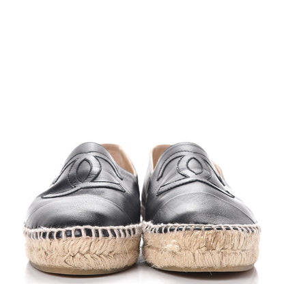 Chanel Lambskin CC Espadrilles 38 Black 2 of 16