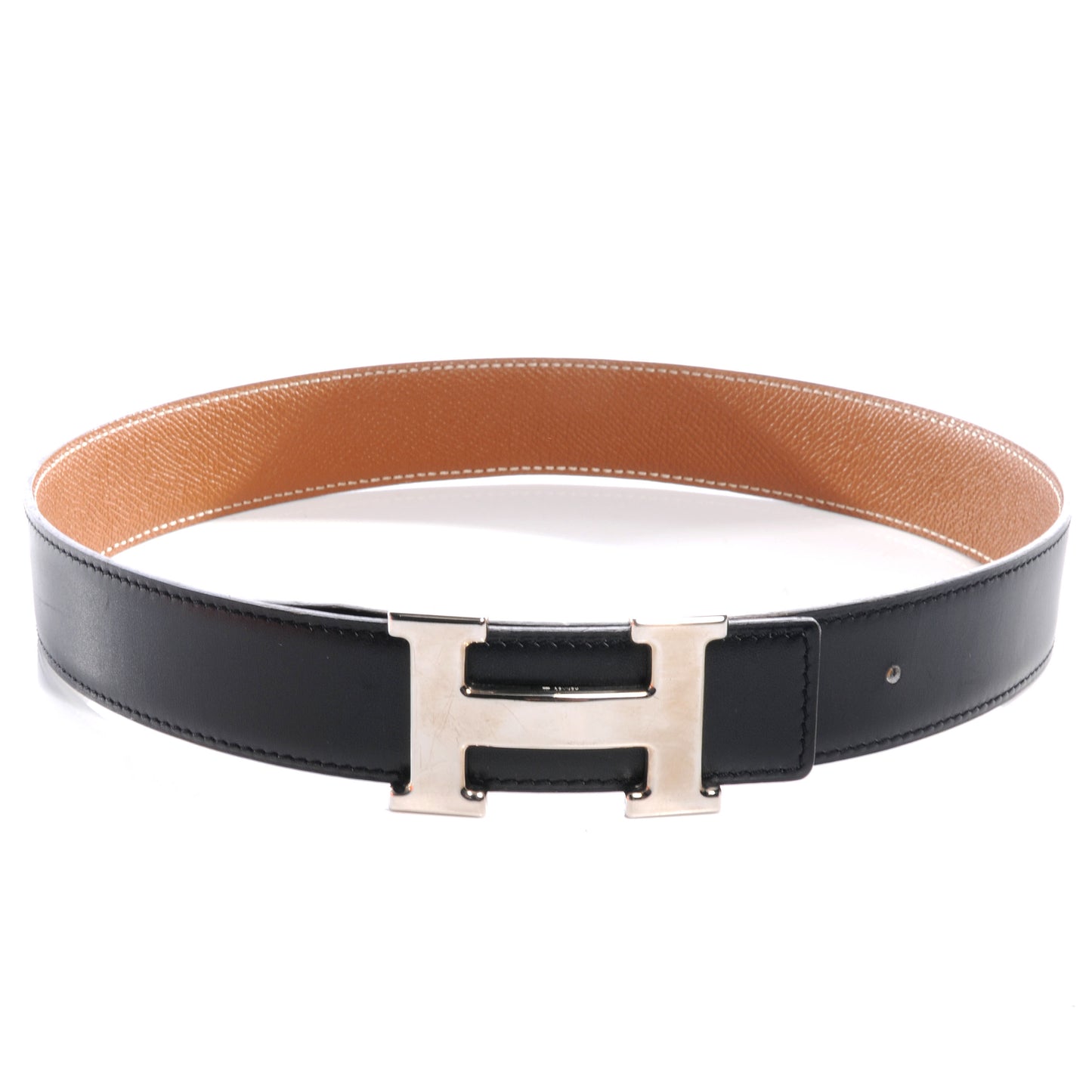 Box Courchevel 32mm H Belt 65 Black Gold