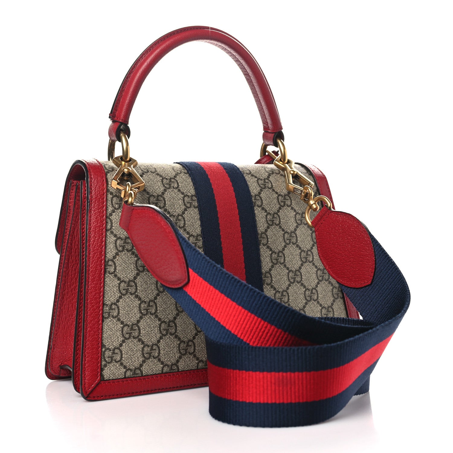 Gucci GG Supreme Monogram Small Queen Margaret Top Handle Bag Red 3 of 10