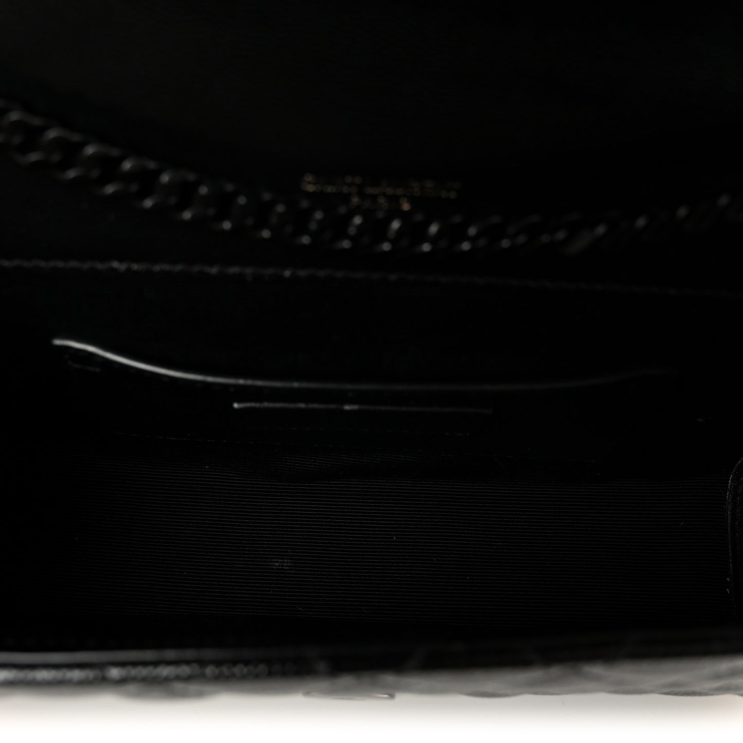 Grain De Poudre Textured Mixed Matelasse Triquilt Small Monogram Monochrome Satchel Black