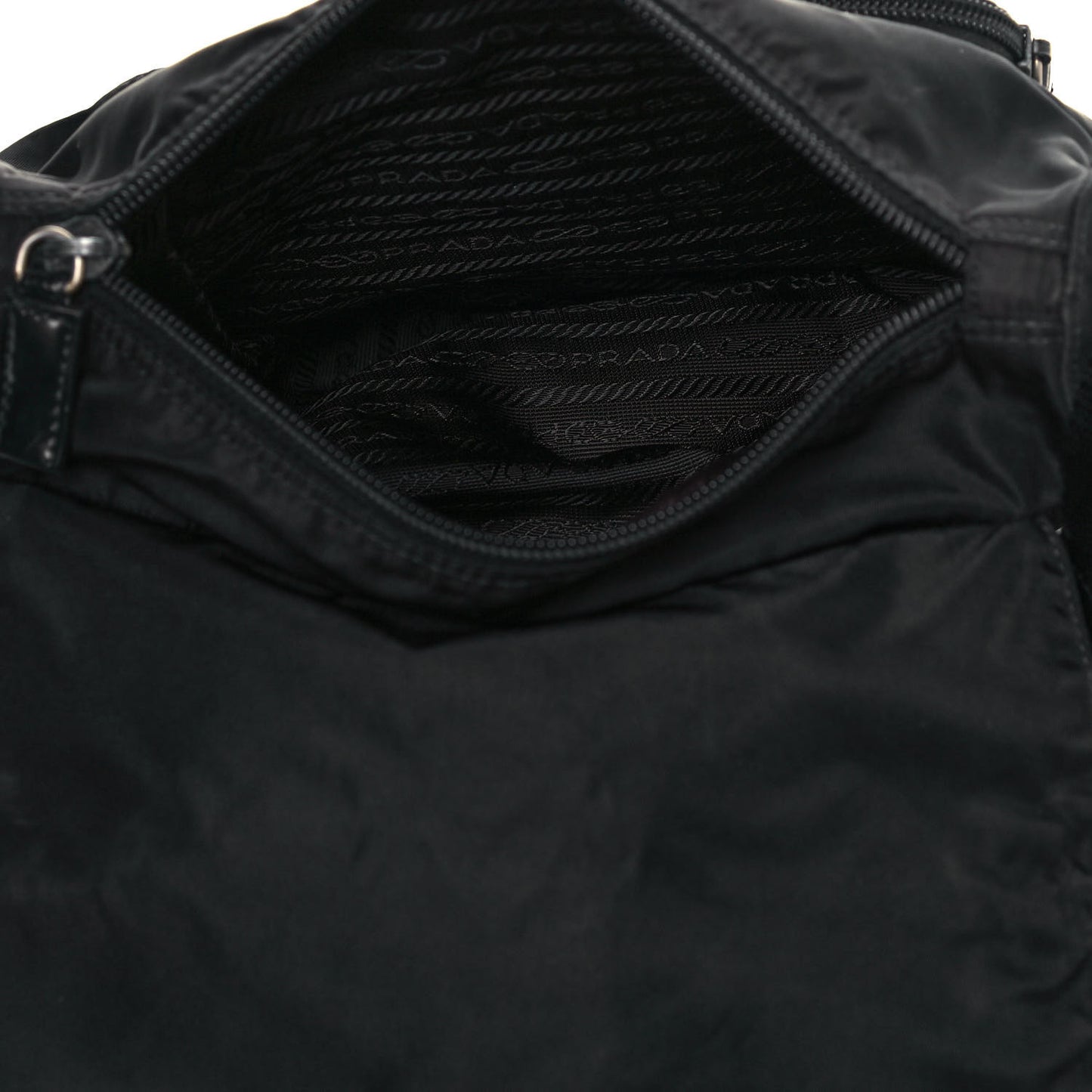 Tessuto Nylon Single Buckle Messenger Bag Black