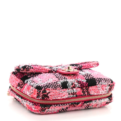 Chanel Tweed Large Tote Flap Pink Black 4 of 17