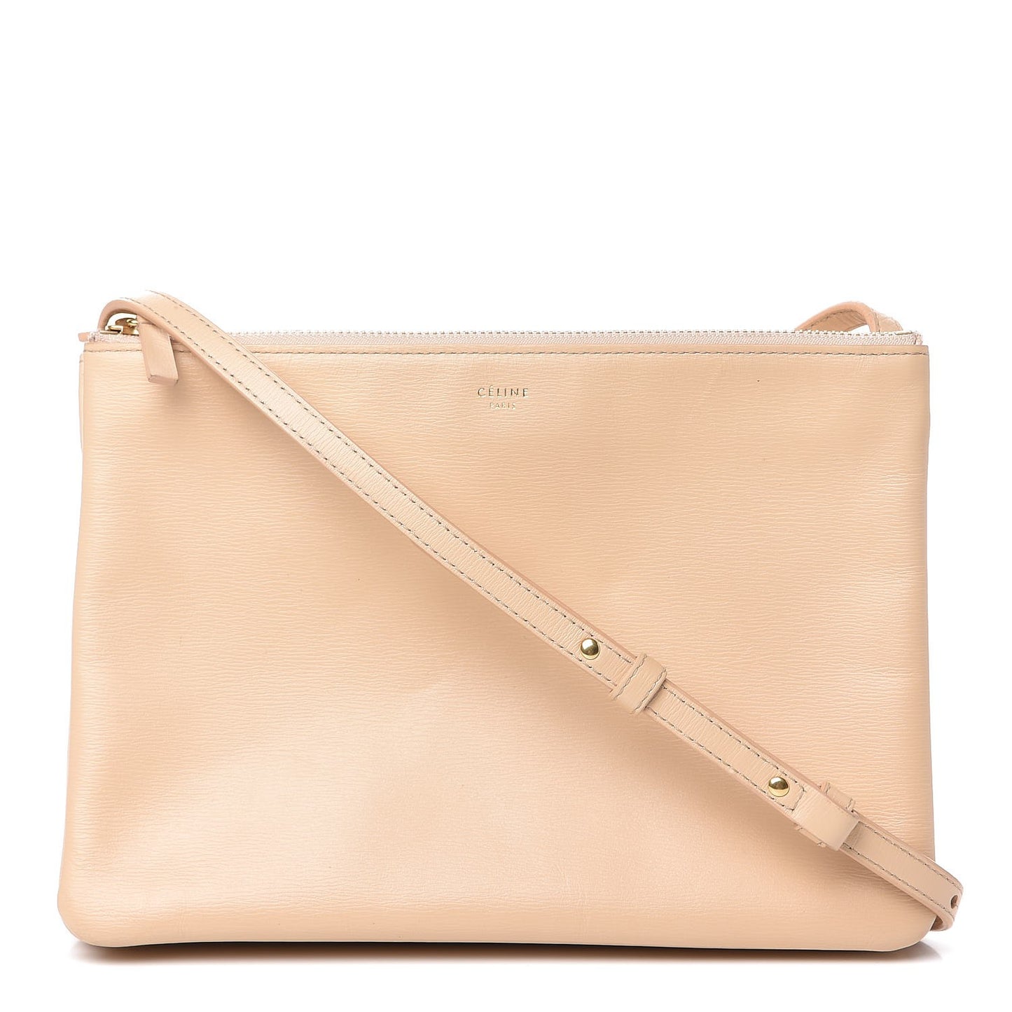 Liege Calfskin Large Trio Crossbody Bag Nude