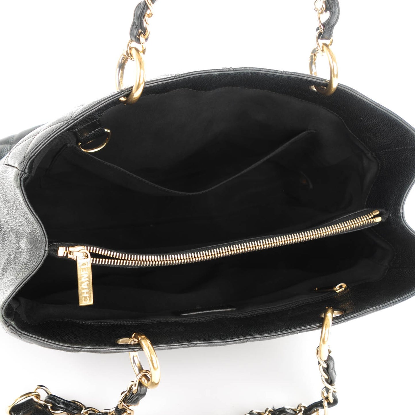 Caviar Quilted Grand Shopping Tote GST Black