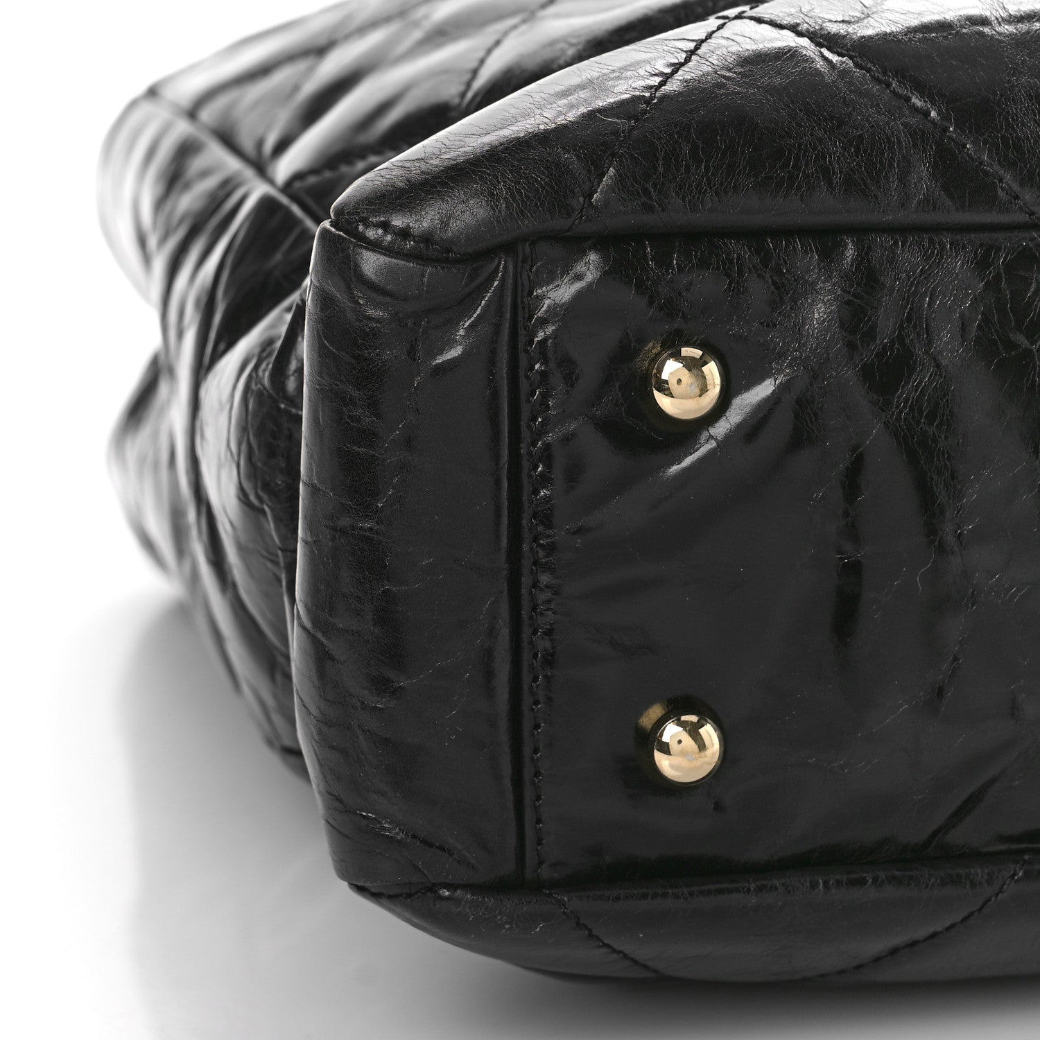 Chanel Glazed Calfskin Quilted Tweed Portobello Tote Black White 8 of 9