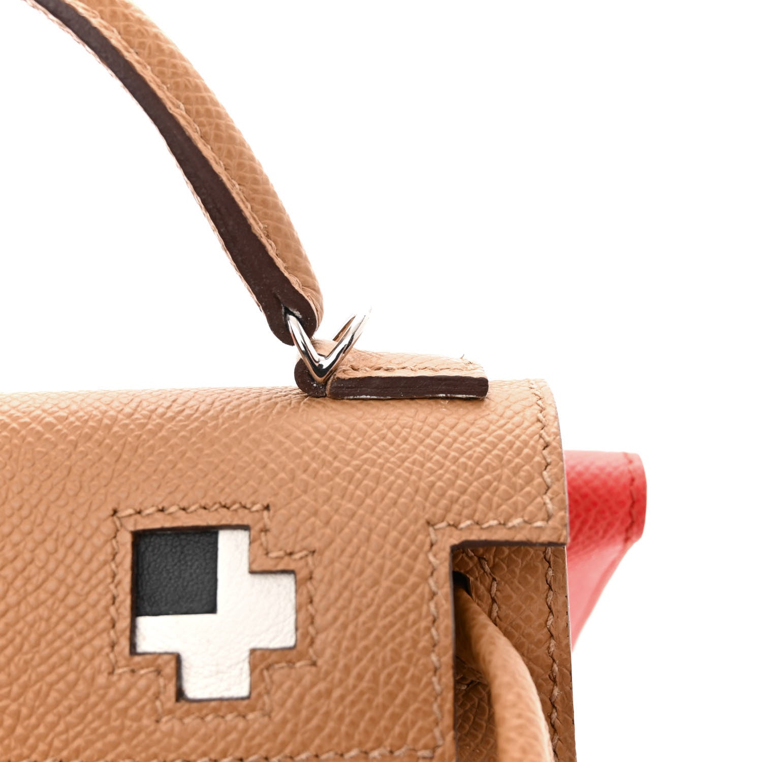 Hermes Epsom Swift Quelle Idole Picto Kelly Doll Handbag Biscuit Rose Texas Blue France 12 of 13