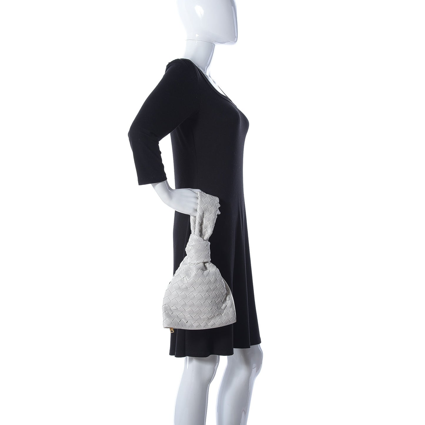 Nappa Intrecciato Mini BV Twist Chalk