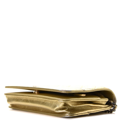 Chanel Metallic Aged Calfskin Quilted Gabrielle Wallet On Chain WOC Gold 8 of 11