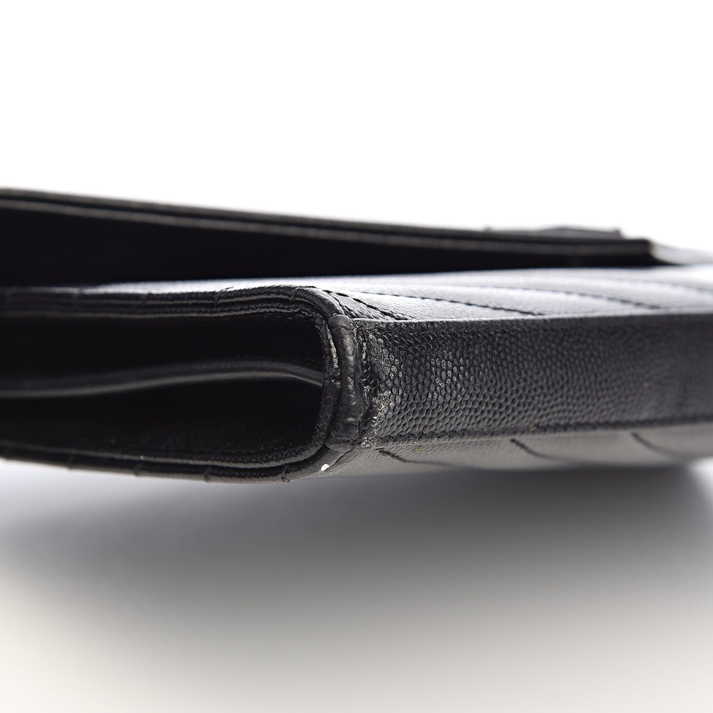 Grain De Poudre Matelasse Chevron Monogram Chain Wallet Black