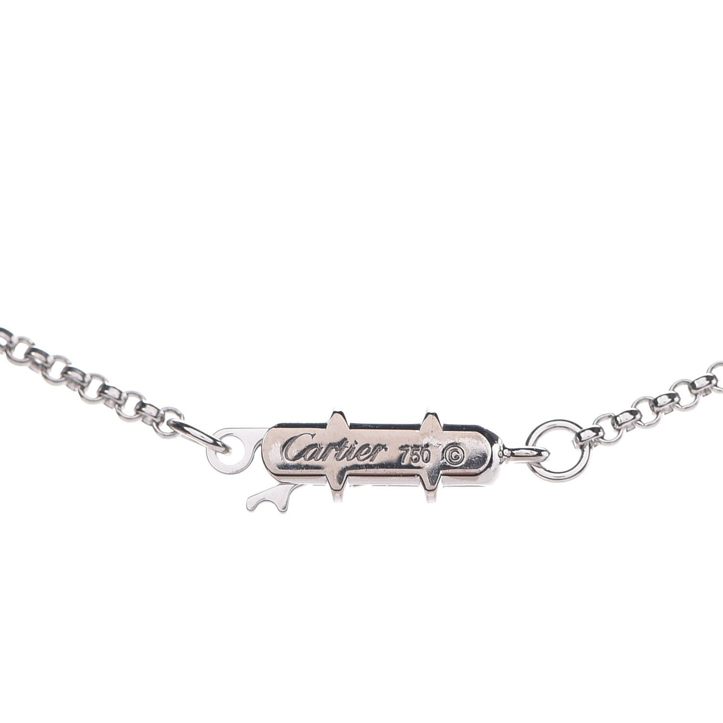 18K White Gold Diamond Black Onyx Caresse D'Orchidees Par Cartier Round Pendant Necklace