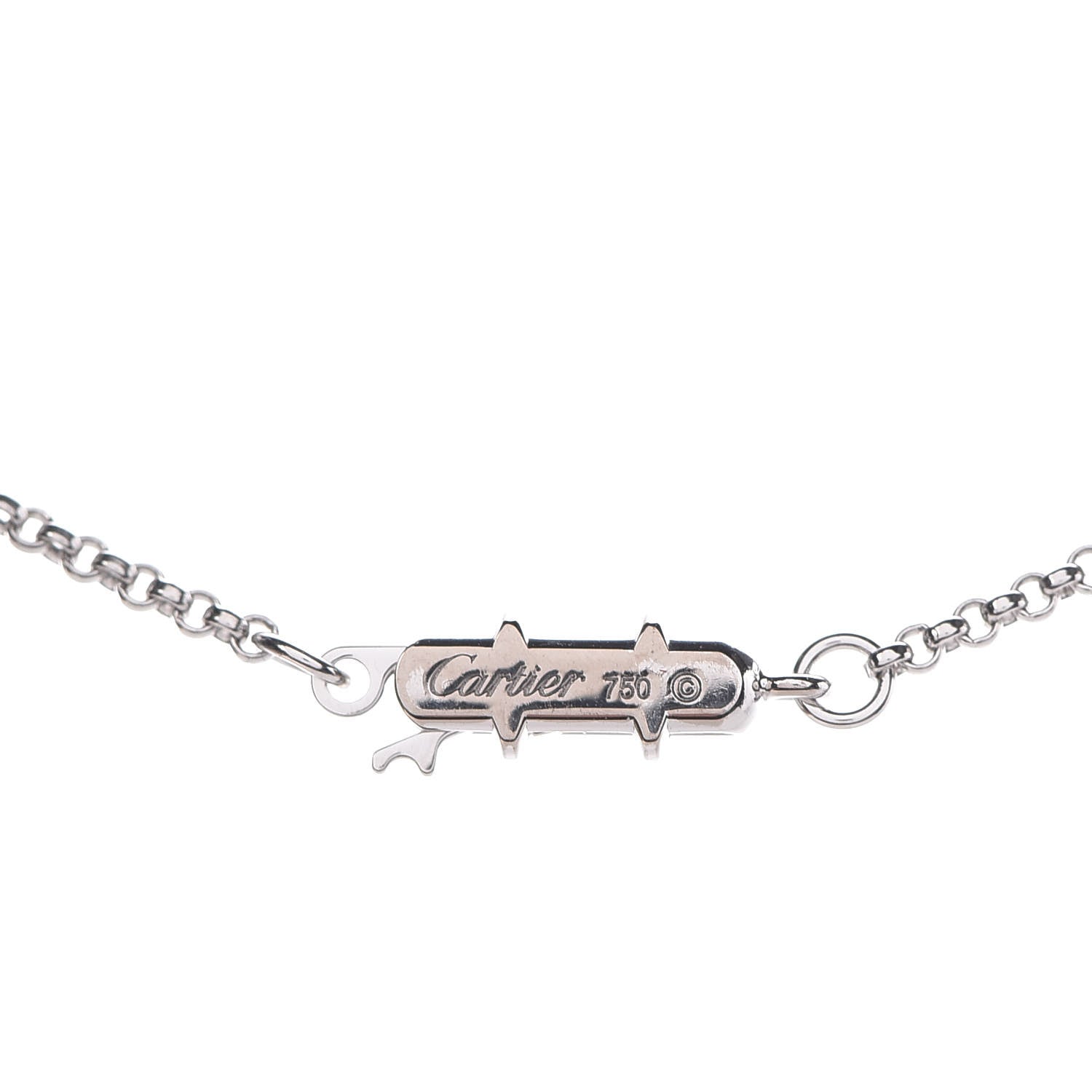 Cartier 18K White Gold Diamond Black Onyx Caresse D'Orchidees Par Cartier Round Pendant Necklace 5 of 7