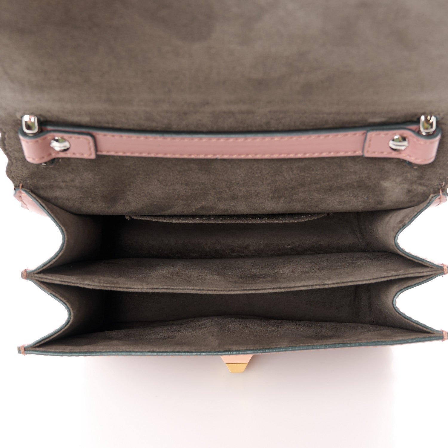 Fendi Vitello Liberty Scalloped Studded Small Kan I Shoulder Bag English Rose 5 of 12