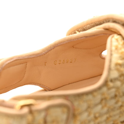 Chanel Braided Fabric Velcro Dad Sandals 39.5 Beige 10 of 11