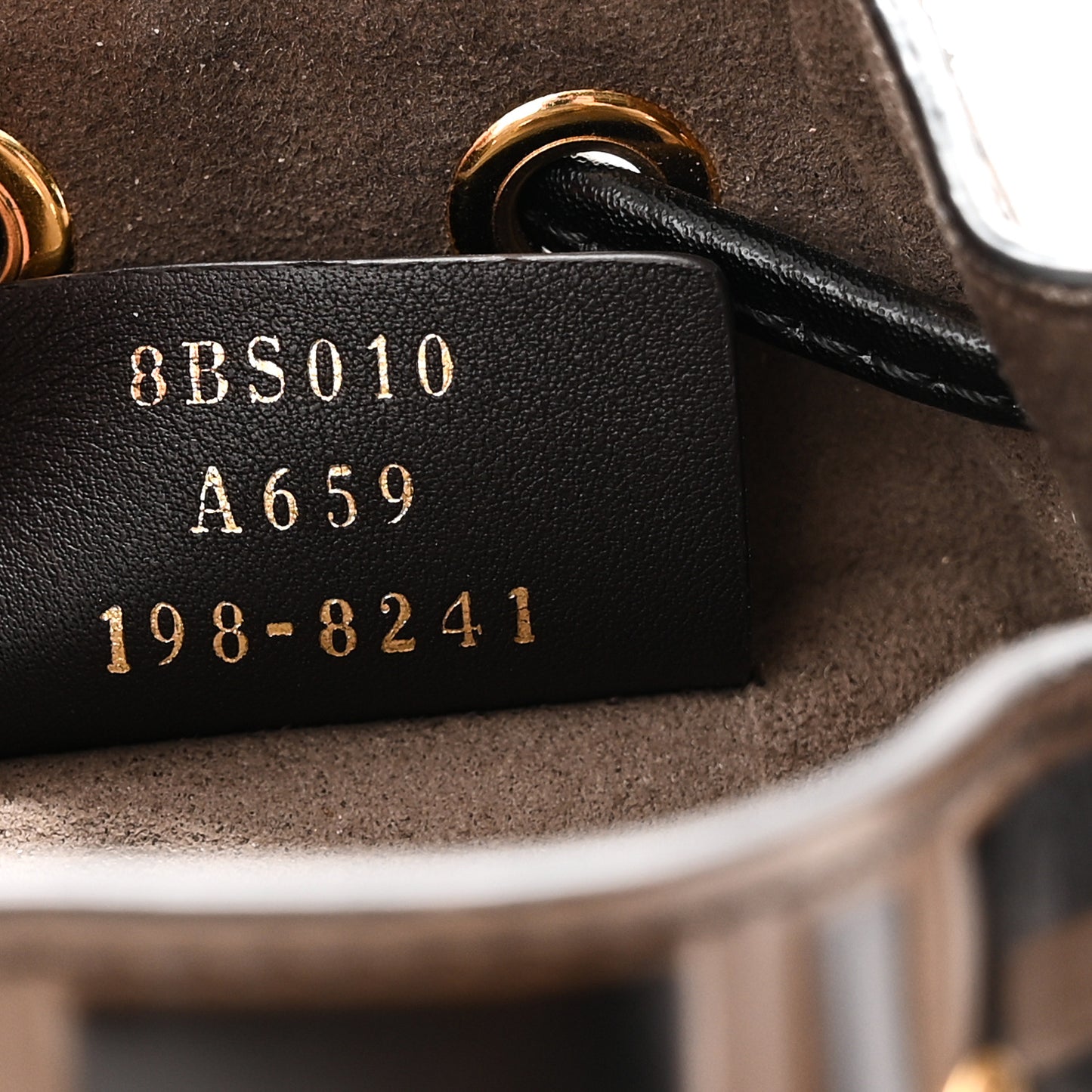 Vitello Liberty F is Fendi Bi-Color FF 1974 Embossed Mini Mon Tresor Bucket Bag Maya Black