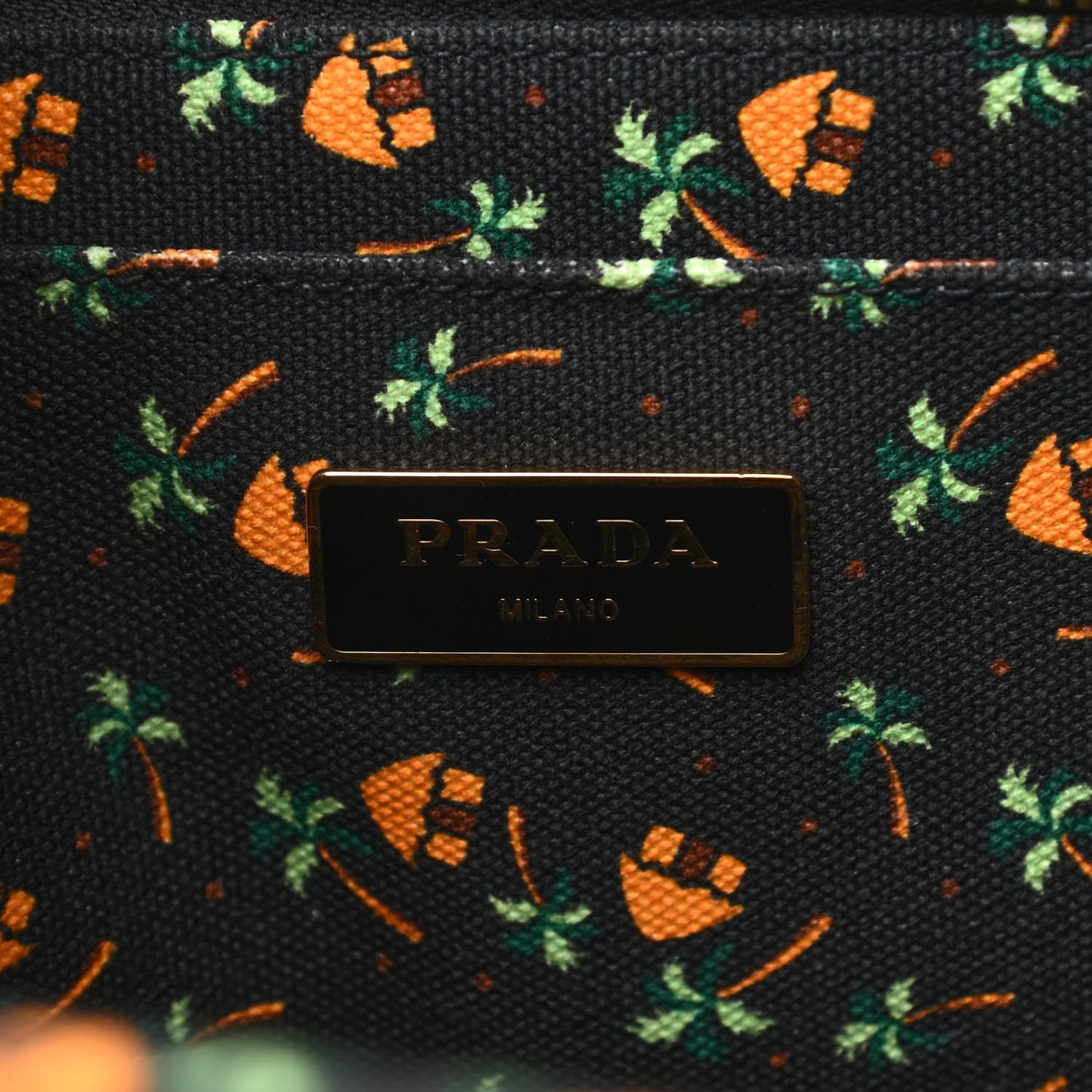 Canapa Palm Tree Print Logo Tote Black
