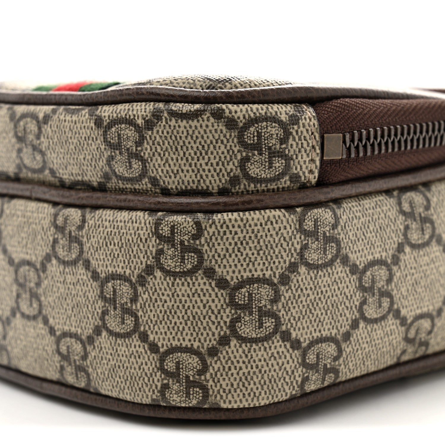 Gucci GG Supreme Monogram Web Mini Ophidia Double Zip Messenger Bag Beige New Acero 10 of 11