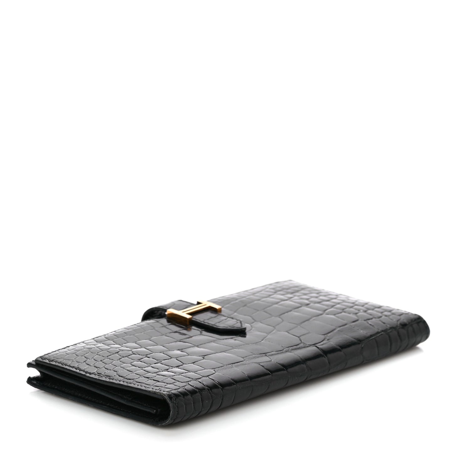 Shiny Alligator Bearn Wallet Black