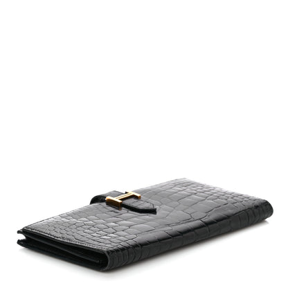 Hermes Shiny Alligator Bearn Wallet Black 4 of 12