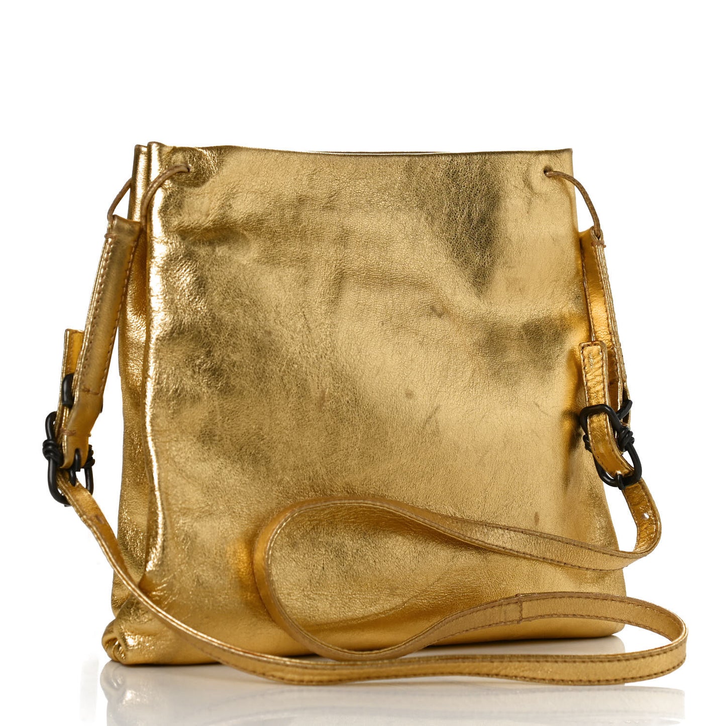 Metallic Nappa Crossbody Gold