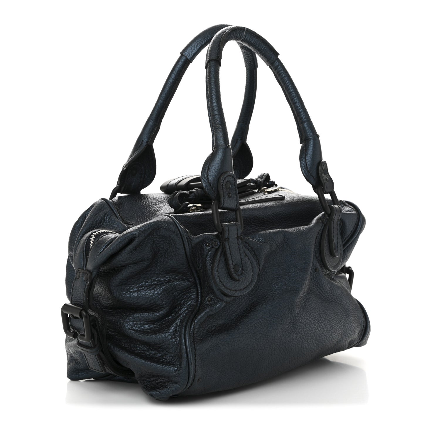 Calfskin Paddington Front Pocket Tote Bleu Nuit