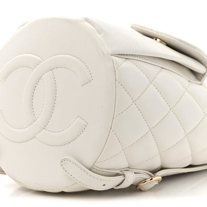 Chanel Caviar Quilted Pockets Backpack White 9 of 13