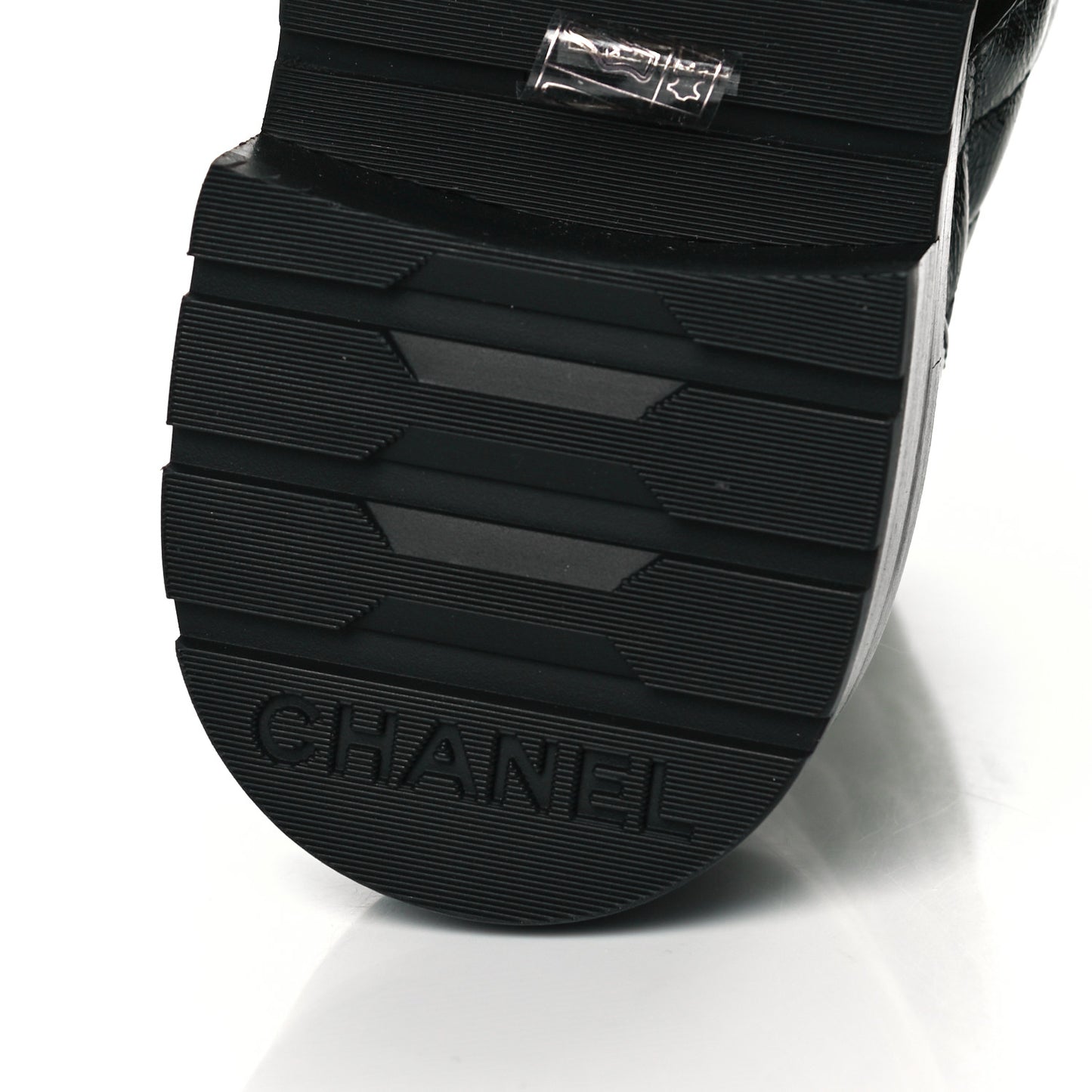 Shiny Calfskin Quilted Lace Up Combat Boots 37 Black