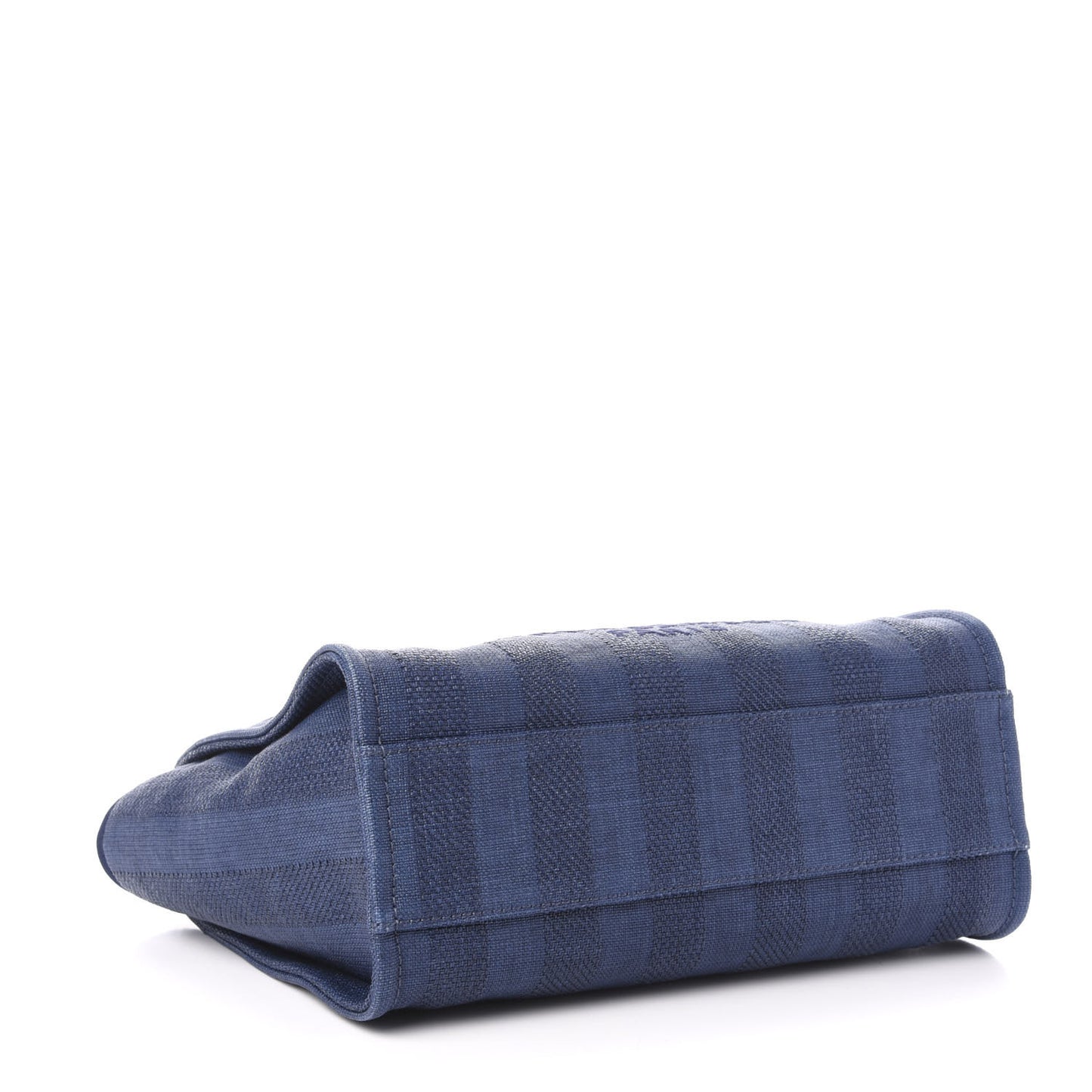 Mixed Fibers Striped Small Deauville Tote Navy Blue
